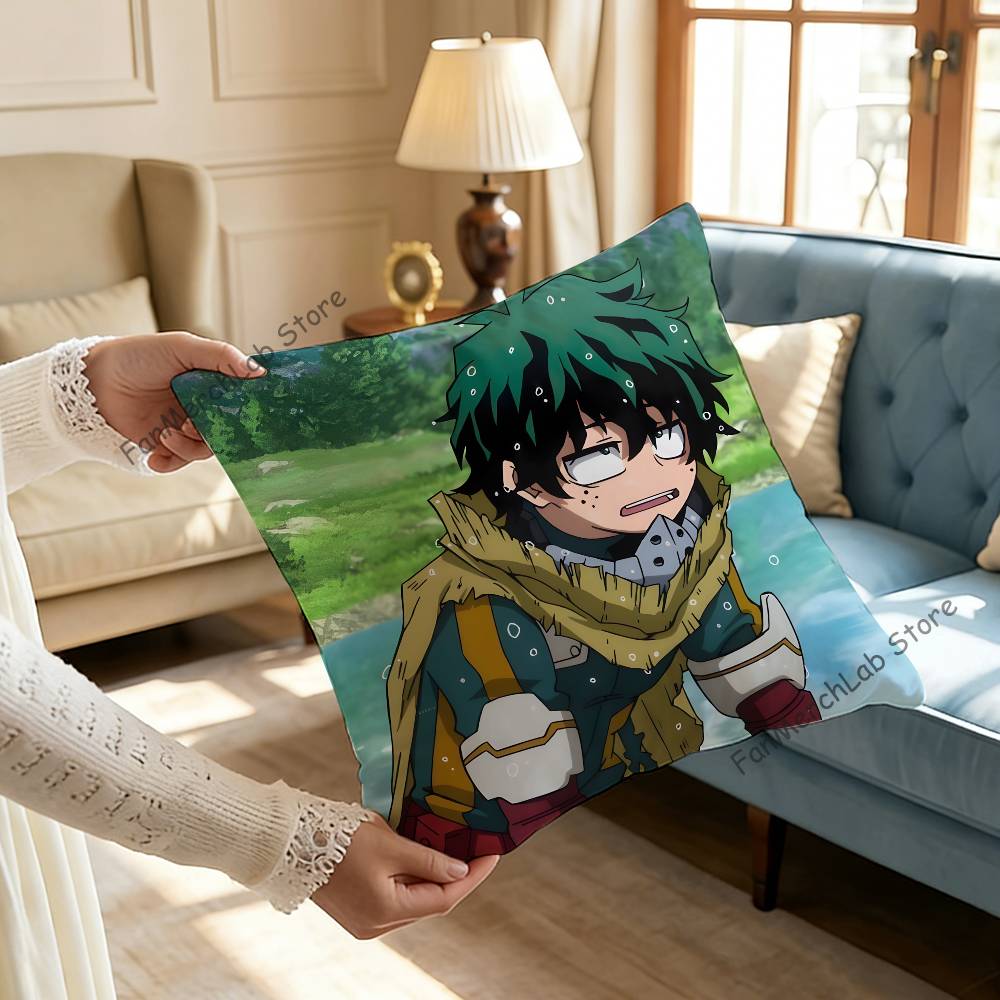 DDeku Anime IIzuku MMidoriyS Printed Pillow Cover Cushion Case Simple Sofa Pillow Case No Pillow Core