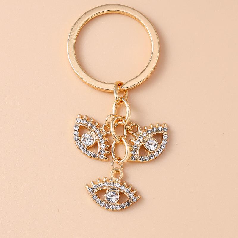 Retro Lucky Evil Eyes Keychain Metal Key Ring Pendant for Car Key Holder Women Girls Handbag Decor DIY Jewelry Gift