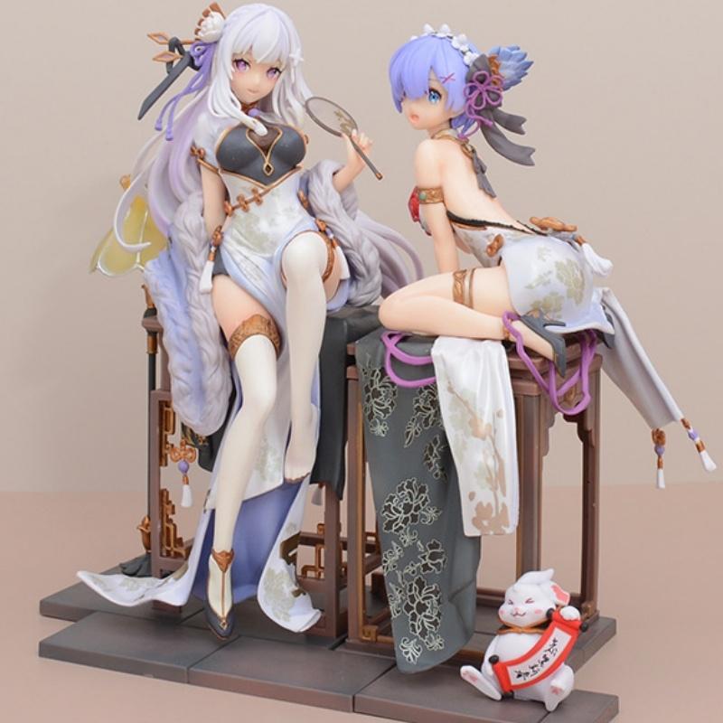 Re:life In A Different World From Zero Rem Emilia Chinoiserie Clothing Figure Model Collection Desktop Decoration Xmas Gifts