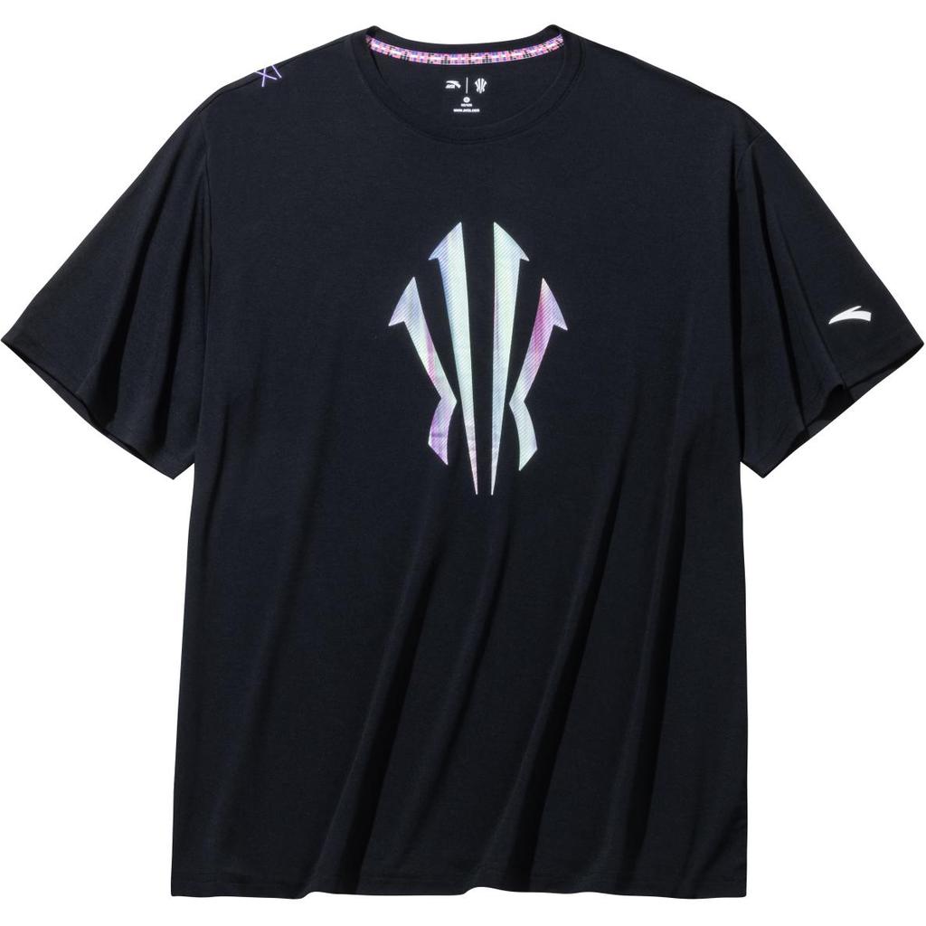 Anta Kyrie Irving Serie Buchstaben Rundhals Bequem Vielseitig Atmungsaktiv Kurzarm T-Shirt Unisex Oberteile Basic-Schwarz 172431108-4