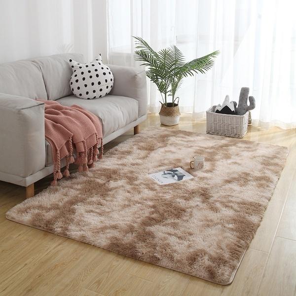 Super Soft Tie-Dye Umělecký koberec Podlaha Ložnice Obývací pokoj Kuchyně Rohož Huňaté Koberce Gradient Barva Nadýchaná plocha Koberec předsíň Dekorace domácích potřeb