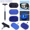 3 IN 1 Car Windshield Cleaning Wash Tool Inside Interior Auto Glass Wiper With Extendable Long-Reach Handle Window Cleaner Brush