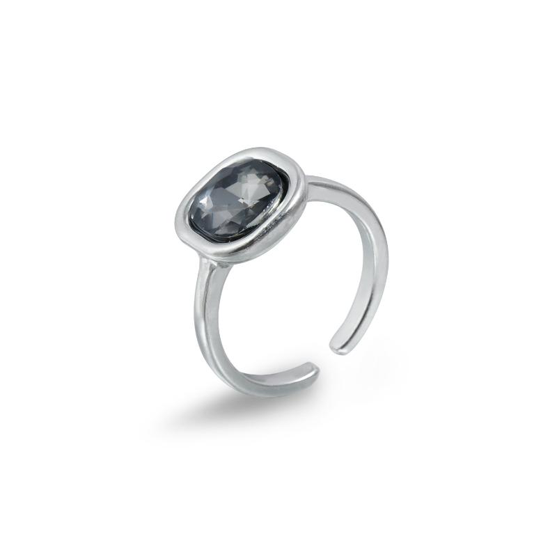 Minimalist Rhinestone Open Ring For Women Korean Fashion Geometry Adjustable Knuckle Ring Party Jewelry Lady Gift