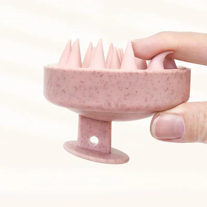 1pcs Silicone Shampoo Brush Head Scalp Massage Comb Clean Scalp Thoroughly Body Massage Brush Bath Brush Salon Hairdressing Tool