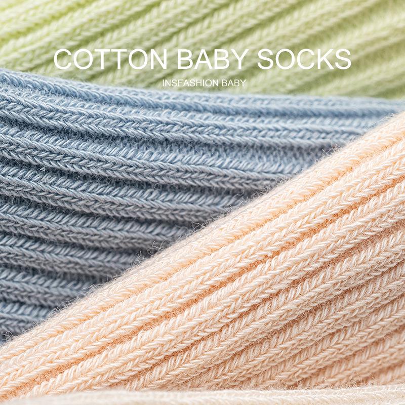 Newborn Male Female Babies Infants Children Combed Cotton Spring and Autumn Summer Lace Medium Tube Non-slip Floor Socks