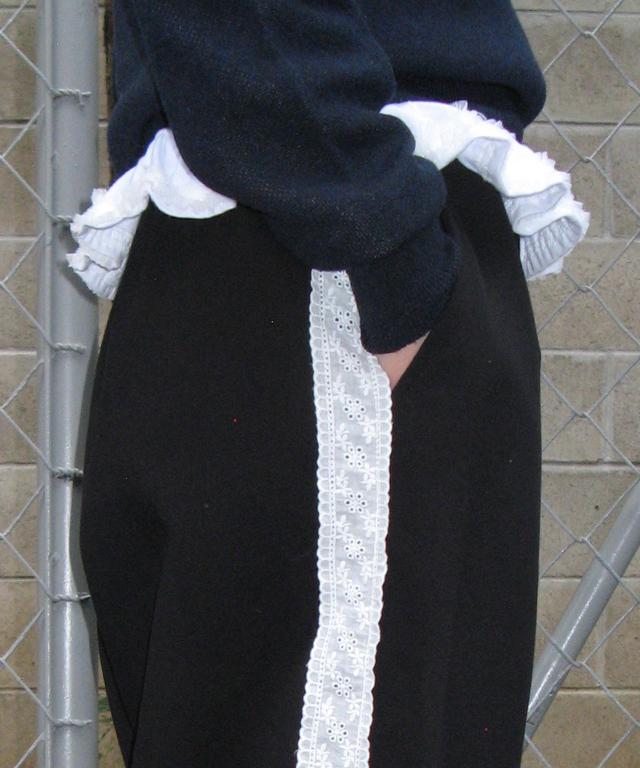 RONRON Side Lace Track Sweat Pants Black