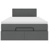 Ottoman Bed with Mattress & LEDs Dark Grey 120x190 cm Fabric