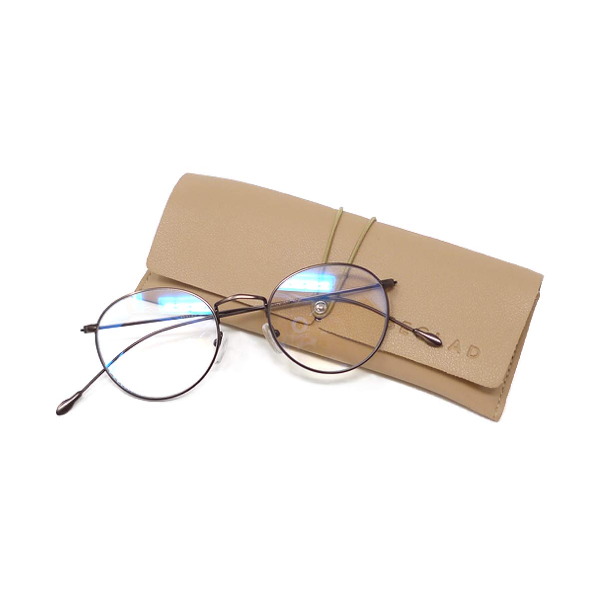 

BEGLAD BT2017BR Stylish Reading Glasses with Case, Boston Style, Metal Classic Design, Blue Light Blocking Lenses (+1.5 Power)