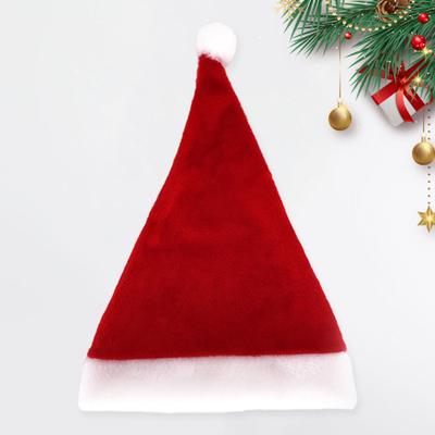 Santa Hat for Women Men Plush Velvet Christmas Hats Soft Holiday Dress-up Accessory for New Year Party Supplies