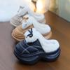 Fashion New high heeled slippers winter clogs shoes women's warm platform indoor outdoor slipper ladies fashion furry mule plush slipper