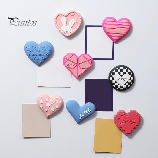 Whiteboard Magnets 4Pcs Fridge Three-dimensional Heart-shaped Creative Styling Strong Adsorption Multiple Use Refrigerator Stickers Home Decor Lovely