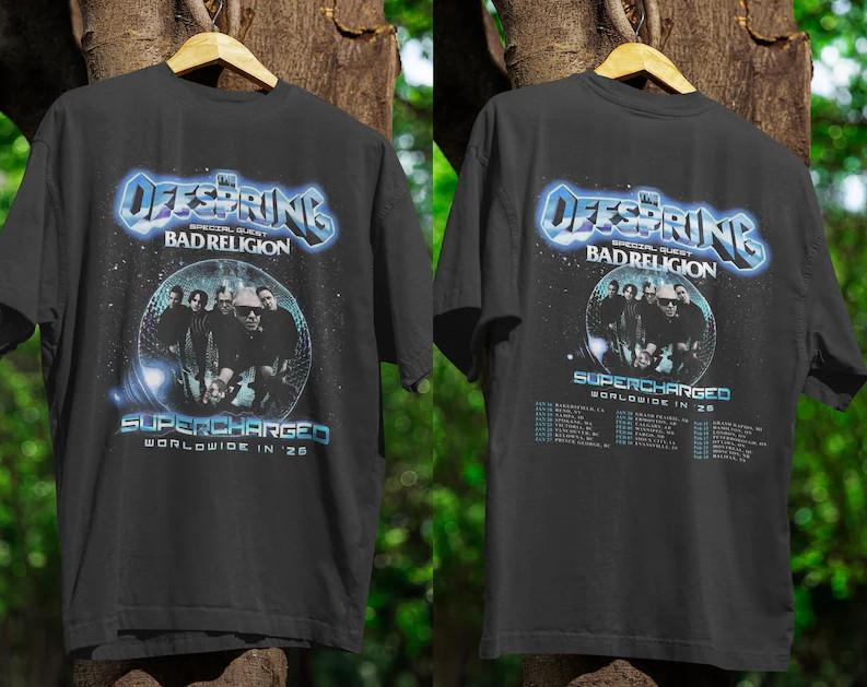 The Offspring amp Bad Religion 2026 Tour T-Shirt – Punk Rock Band Tee Unisex T-Shirt XXXXL