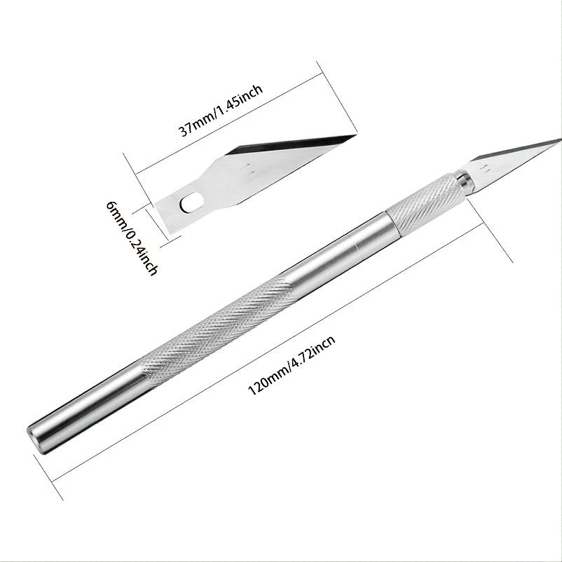 Engraving Non-Slip Metal Knife Kit and 6pcs #11 Blades Cutter Craft Knives for Mobile Phone PCB Repair Hand Tools, Christmas Present