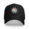 Yin Yang Star Symbol Black Baseball Cap with Colorful Unisexdala Design for Spiritual and Mindful Lifestyle Enthusiasts