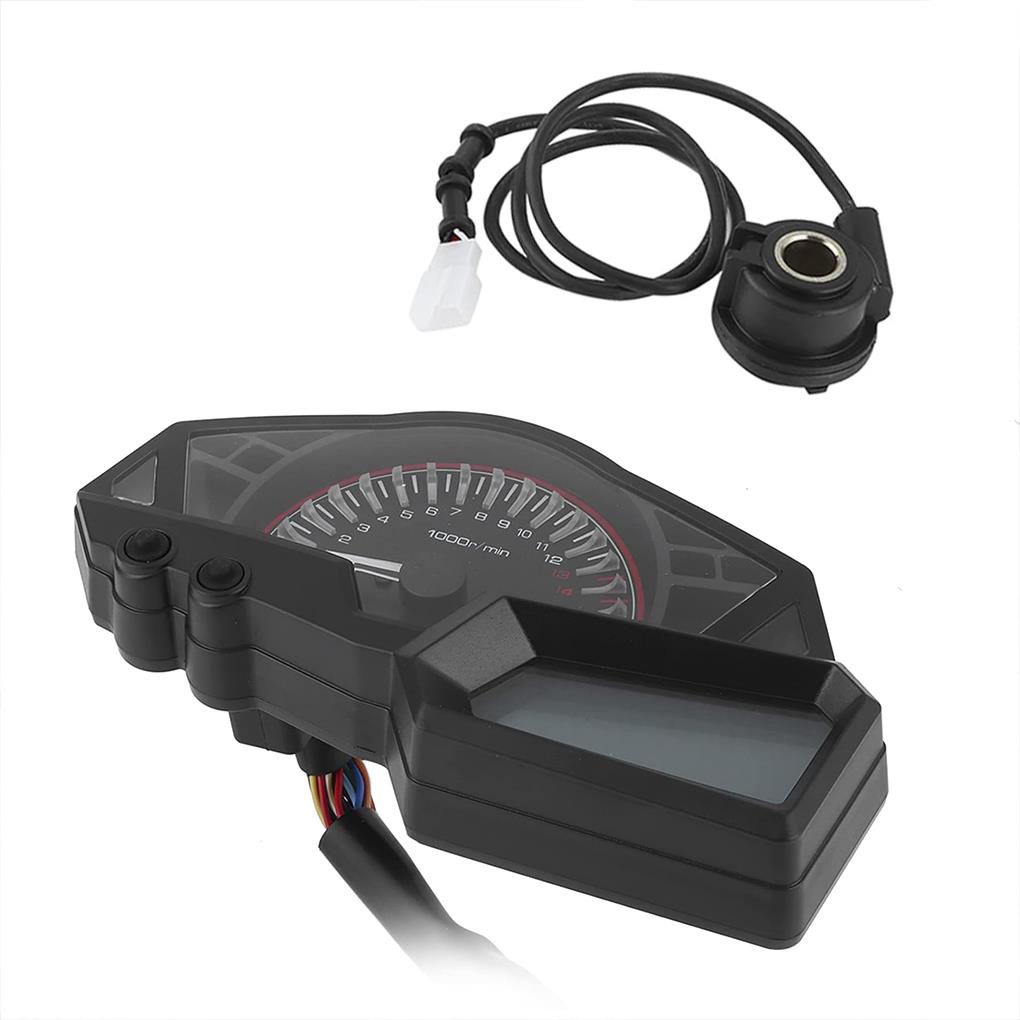 Motorcycle Speedometer LCD Motorcycle Odometer Speed Fuel Gauge Low Oil Level Indicator Flashing Alarm Meter for Ninja 300