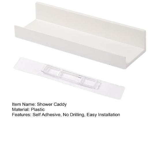 Shower Caddy Wall Mounted Plastic Floating Shelves No Drill Bathroom Storage Organizer for Bathroom Kitchen Living Room