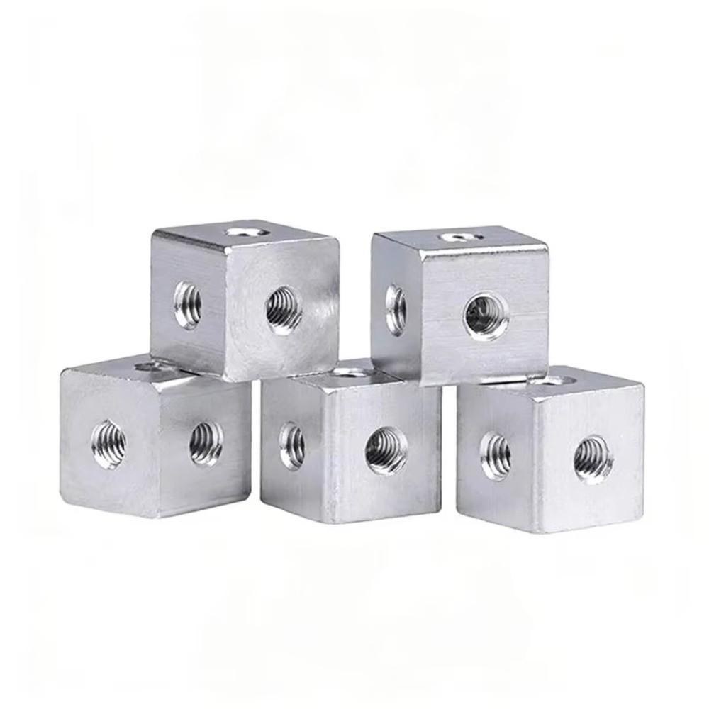 10pcs 10PCS Aluminum Threaded Cube Square Connector Block Aluminum Extrusion Profile 10pcs
