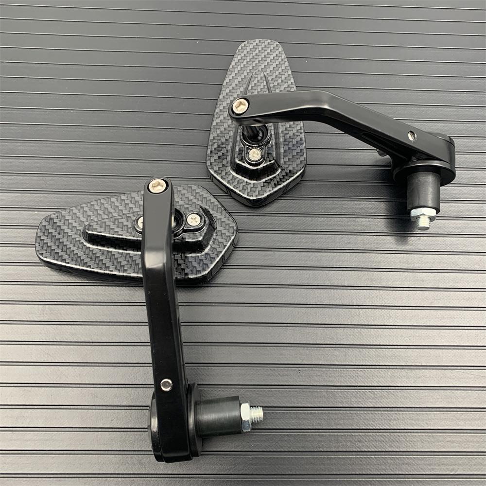 Motorcycle Rearview Mirror Carbon Fiber Pattern Handlebar Mirror Modified Inverted Rear Mirror Motorbike Accessories