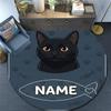 Custom Name,Cat Fish Label Portrait pattern round rug,Carpet Rug for Living Room Bedroom Playroom ,Non-slip Floor Mat,Holiday Gifts and Birthday Gifts