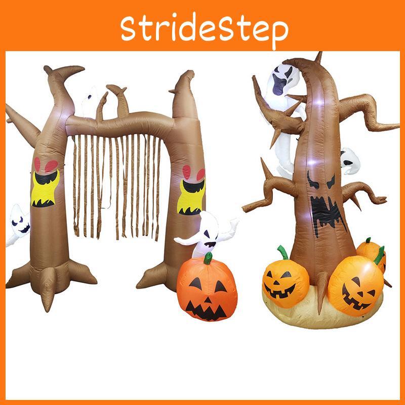 Festive Halloween Air Blown Inflatable Yard Decor With A Unique Ghost Tree Arch And Led Lighting