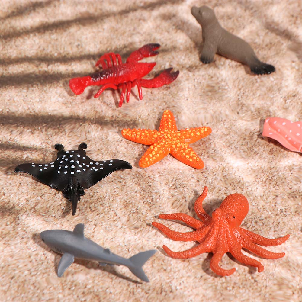 12pcs Starfish Sea Life Animals Model Plastic Simulated Fish Tank Decorations Home Office Decor