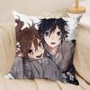 Cartoon HHorimiya Anime Cushion Cover Silky Short Plush Invisible Zipper Dustproof Sofa Pillow Case For Home Decor
