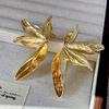 Medieval Leaves New Product Retro Three-dimensional Large Flowers Light Luxury Flower Leaves Women's Earrings