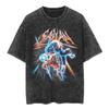 T-shirt a maniche corte lavata effetto invecchiato Giapponese Classico Dragon Ball Goku Cartone Animato Anime Oversize High Street Vintage Uomo e Donna