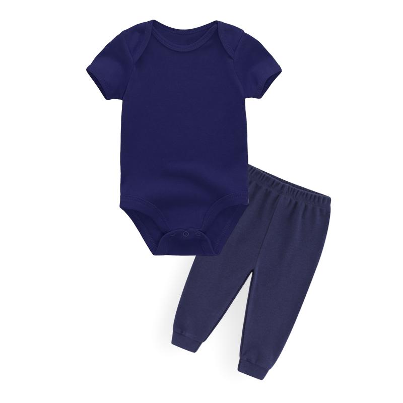

Боди унисекс для новорожденных + штаны, однотонная хлопковая одежда из 2 предметов, летняя одежда для маленьких мальчиков, комплекты для малышей с короткими рукавами 0-3Months