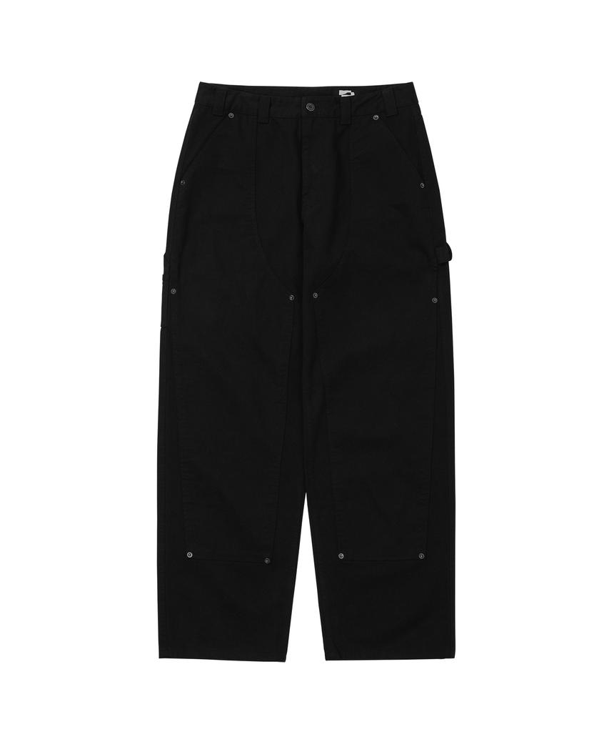 WELLBEING EXPRESS Washed Carpenter Pants Black