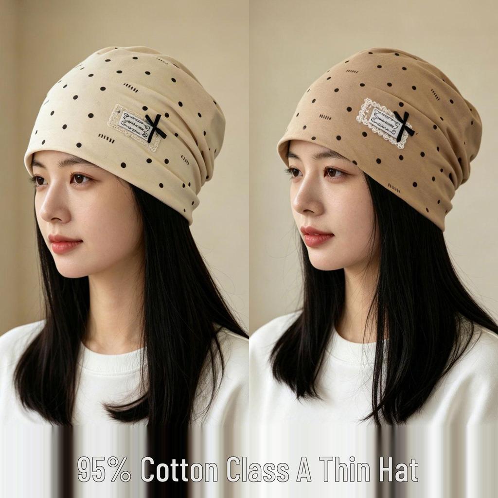 Unisex Lightweight Cotton Beanie: Breathable, Ruched, Four-Season Headscarf & Sleep Cap