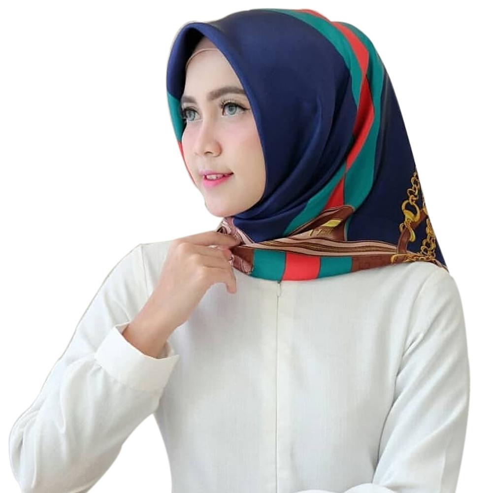 Women Fashion Vivid Color Muslim Style Smooth Scarf