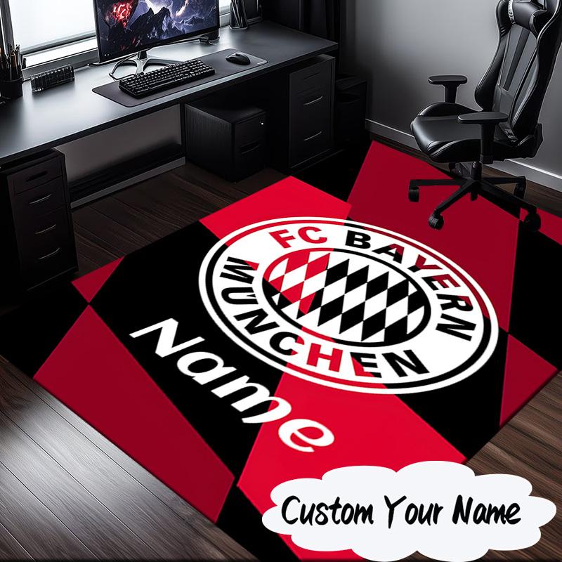 Custom Name Bayern Munich Dreamscape Rug for Living Room, Game Rooms, Office, Bedroom, Floor Mat Playful Design, fan gifts Christmas decor