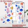 2pcs, 2D FLAT PRINTING Curtains (Without Rod) Ocean Fauna Christmas Festival Chic Print Curtains Yarn Curtains Room Decor