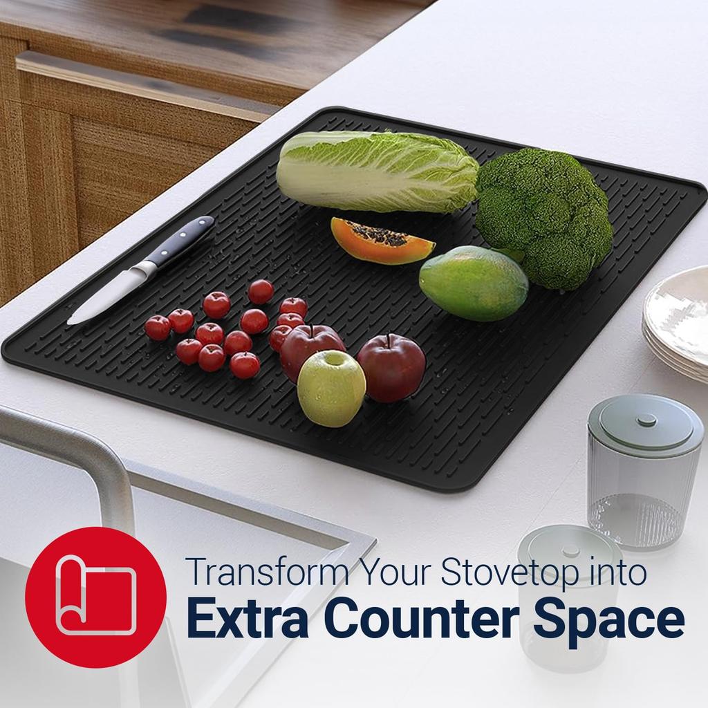 Thickened Silicone Stove Mat for Glass Top Stove Glass Cooktop Protector for Kitchen Range Covers Dish Drying Mats