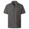 Mens Shirts Pockets Lapel Short Sleeves Cardigan Summer Thin Blouse Breasted Shirt