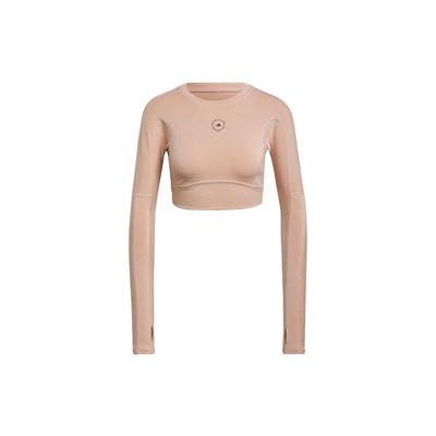 X Stella McCartney Krótka Sportowa Koszulka Fitness z Długim Rękawem Damska Top Szary Perłowo-Różowy HD9060