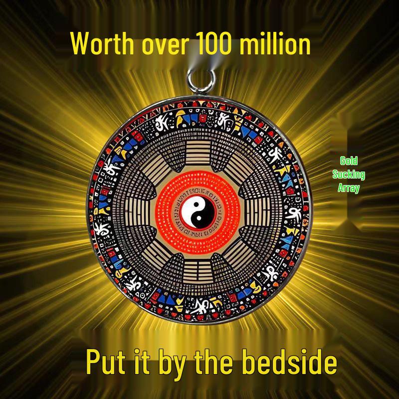 30mm Single-Sided Pendant: Good Luck Charm for Continuous Blessings, Wear for Auspicious Prayers.