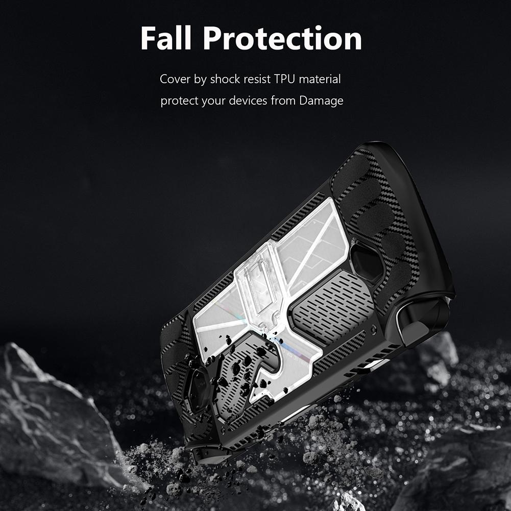 Console Cover TPU PC Game Console Full Cover with Bracket Shockproof Replacement Accessories for Asus Rog Ally