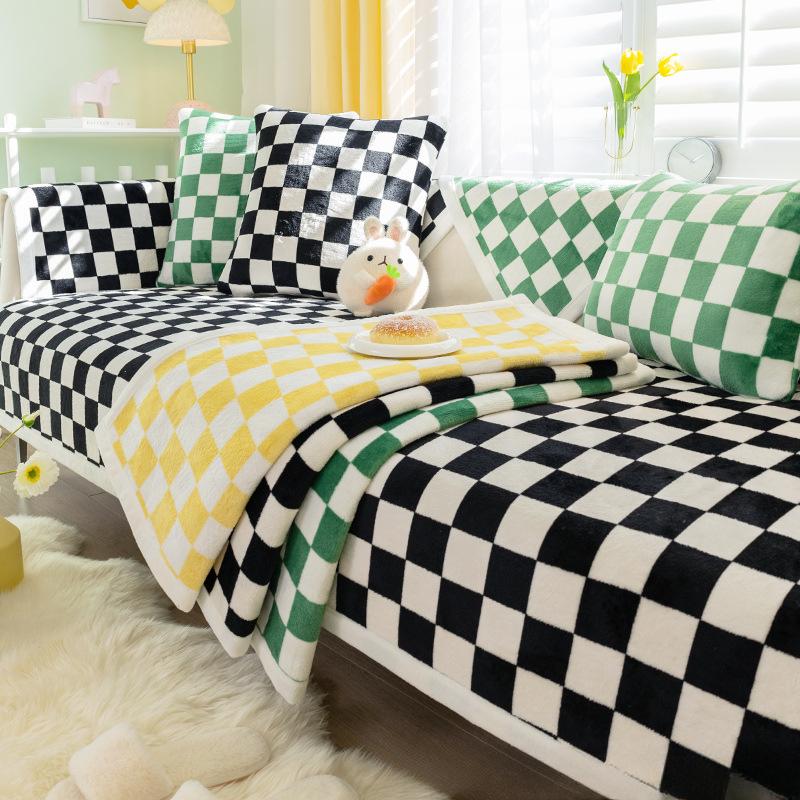 

Winter Antislip Plush Sofa Cushion Nordic Simple Modern Cover Towel Soft Warm Comfortable Home Decor 70*90CM
