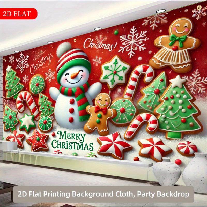 1pc2Dflat, Christmas snowman gingerbread, suitable for party and holiday celebration decoration, no power supply required - wzy