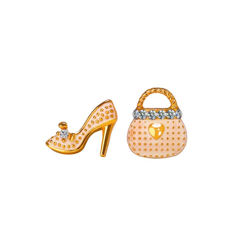 LATS Asymmetric Unique Handbag & High Heel Shoes Shape Earrings for Women Bohemia Small Jewelry Accessories