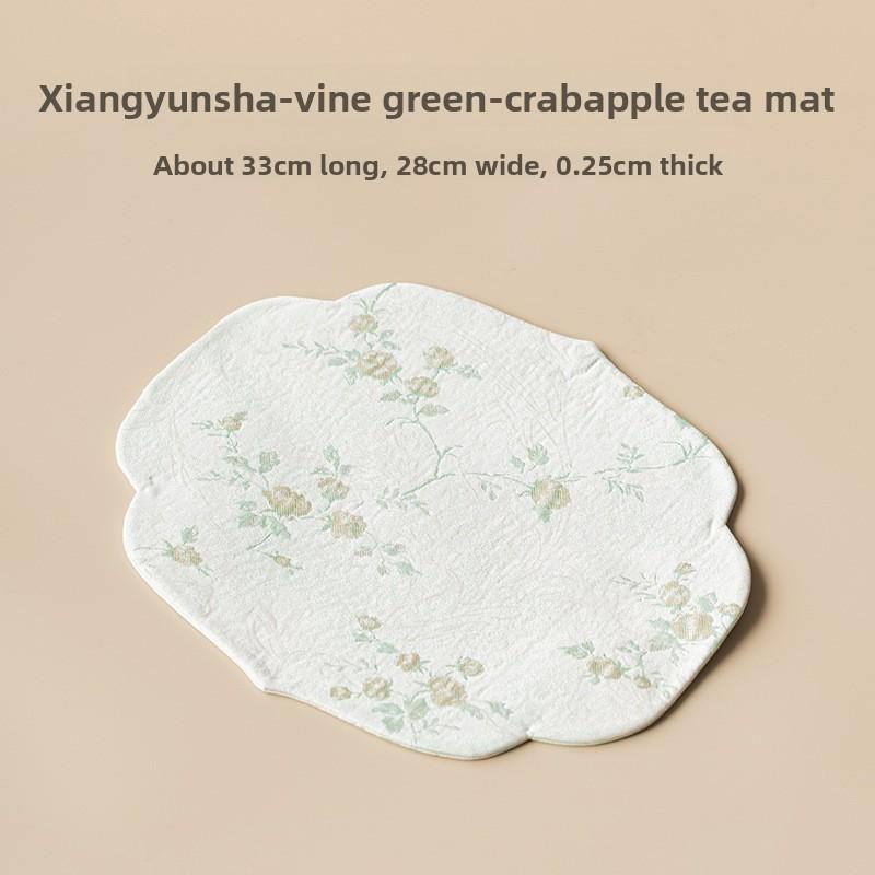 Simple Chinese Tea Banquet Home Fragrant Cloud Yarn Begonia Zhuoqitea Set Accessories Office Tea Brewing Dry Soaking Mat Kung Fu