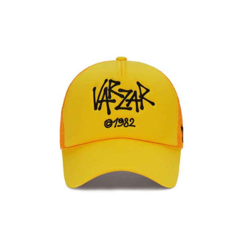 VARZAR Palm Tree Logo Mesh Cap Yellow