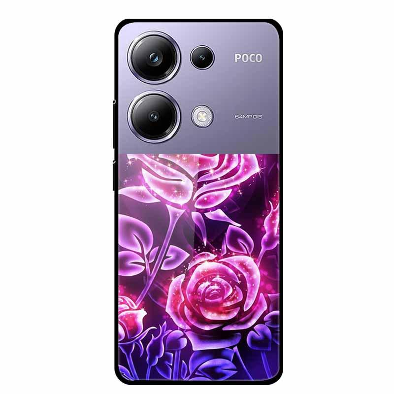 Colorful Aesthetic Tempered Glass Phone Case for Redmi 12 5G & POCO M6 PRO