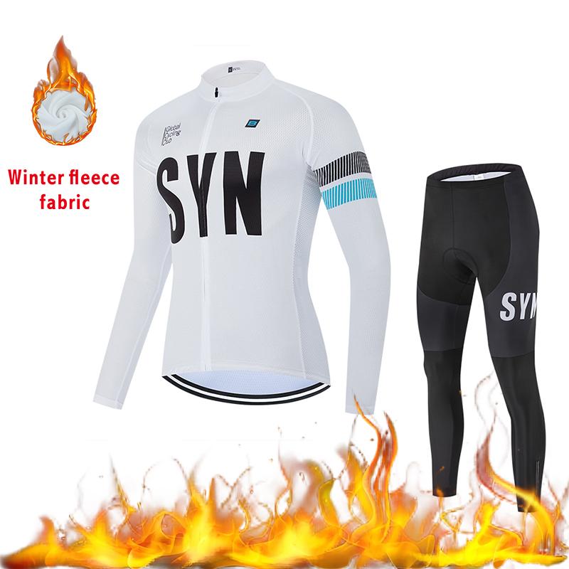 2025 Autumn and Winter Windproof Fleece Jacket Cycling Jersey Cycling Bib Men's Warm Top Road Bike Cycling Suit Long Set