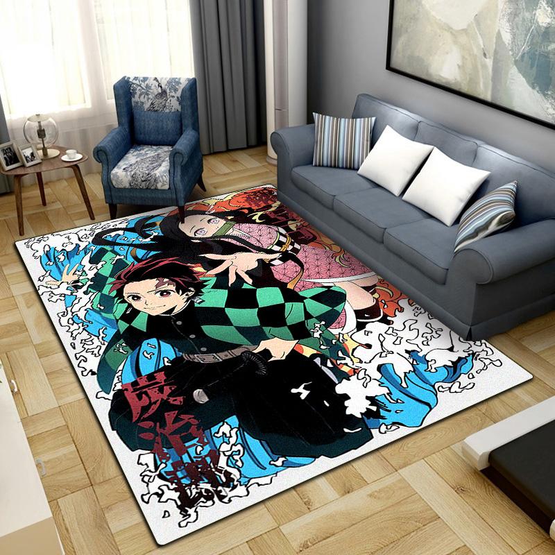 Demon Slayer Tanjiro Nezuko Rug for Home Decoration,Washable Non-slip Large Rug Floot Mat LXRa4