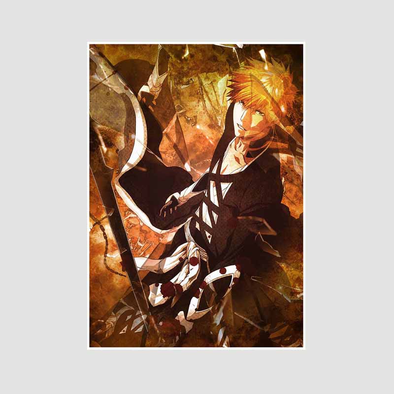 Japanese Anime Bleach Poster Decor Retro White Paper Posters and Prints Wall Art Painting Bedroom Bar Cafe Decoration Mural Fans Collection Gifts