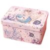 Mermaid Metal Storage Box With Lid For Desk Organizer Gift Decoration Students