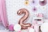 Balon Foliowy Cyfra "2" Różowe Złoto 86 Cm